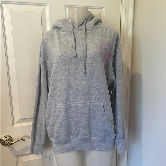 smart blanks Tops - New Gray Women's Hoodie Sweater with pink butterfly logo size Large